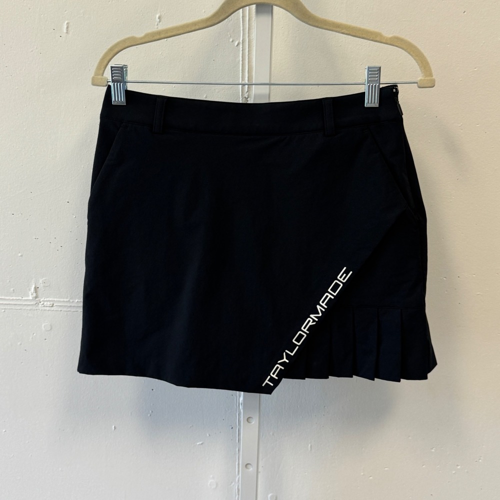 TaylorMade Womens Black Pleated Golf Skort Size M Cordura Athletic Skirt Shorts